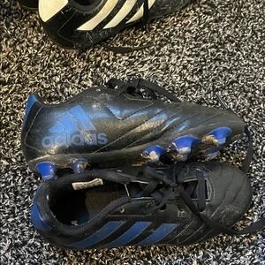 Adidas Kids Black and Blue soccer cleats